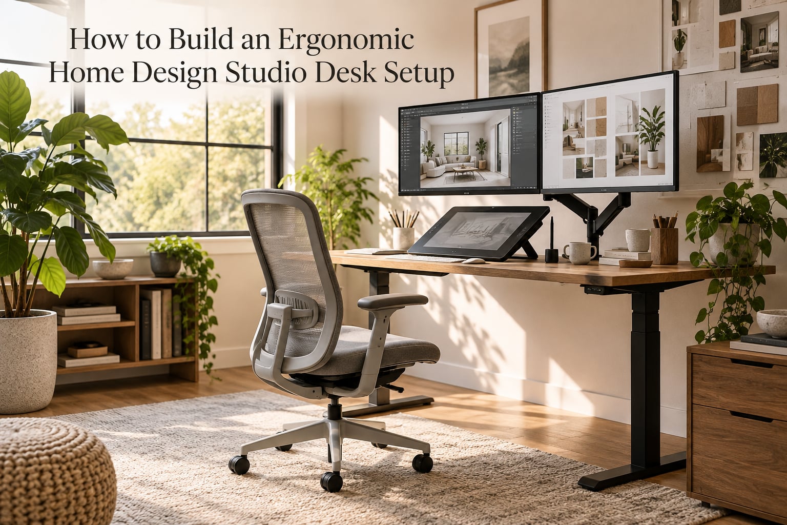 How to Build an Ergonomic Home Design Studio Desk Setup