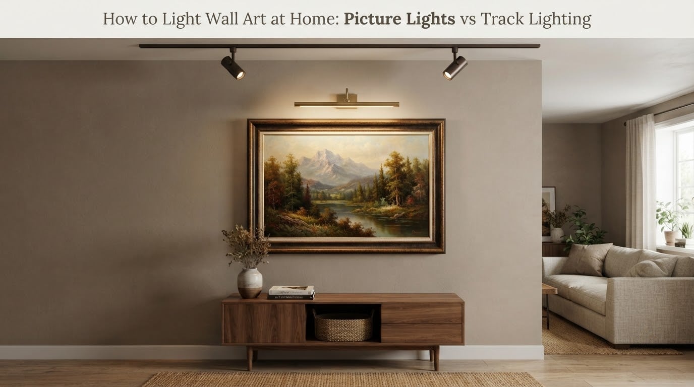 How to Light Wall Art at Home: Picture Lights vs Track Lighting