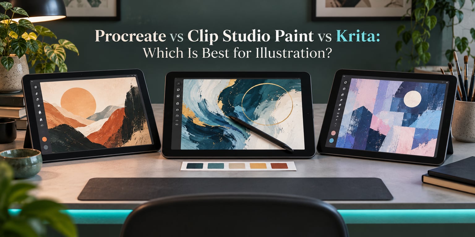 Procreate vs Clip Studio Paint vs Krita: Which Is Best for Illustration?