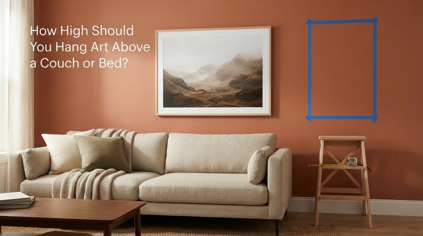 How High Should You Hang Art Above a Couch or Bed?