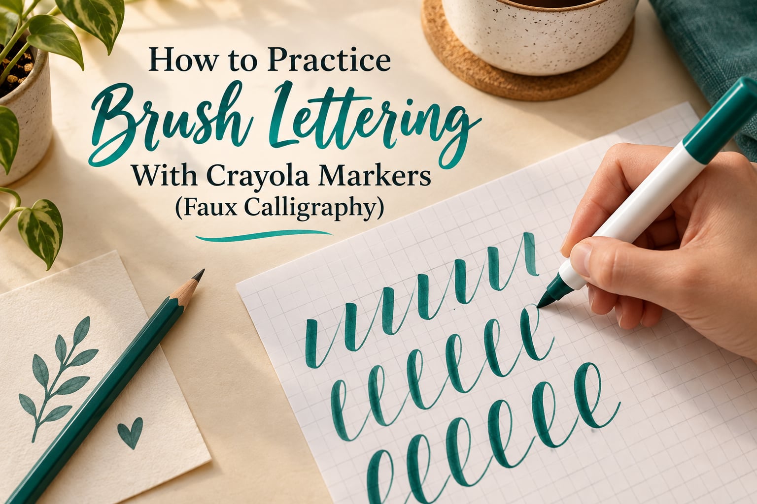 How to Practice Brush Lettering With Crayola Markers (Faux Calligraphy)