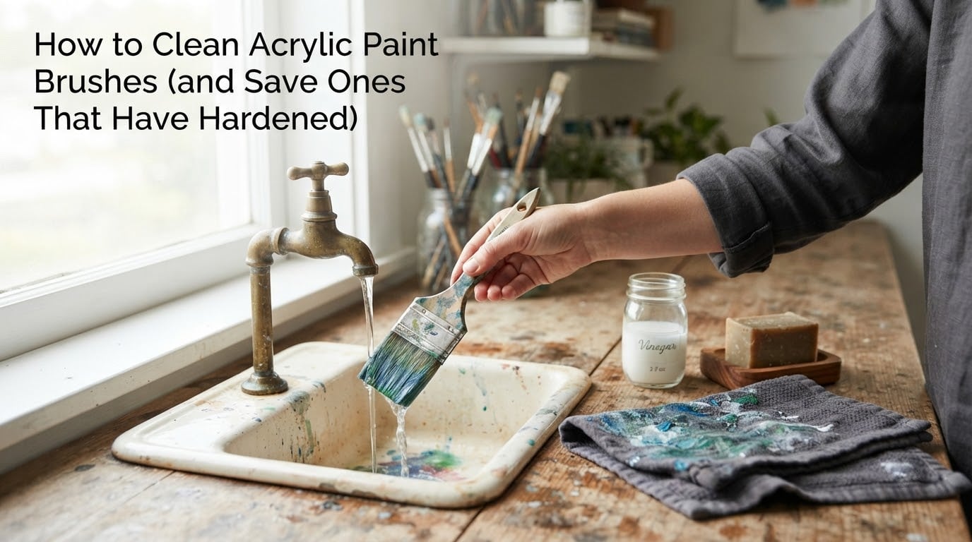 How to Clean Acrylic Paint Brushes (and Save Ones That Have Hardened)