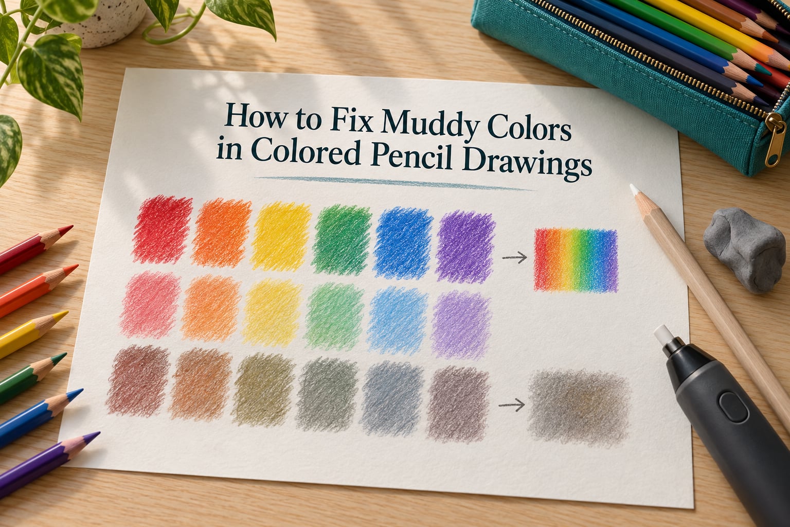 How to Fix Muddy Colors in Colored Pencil Drawings